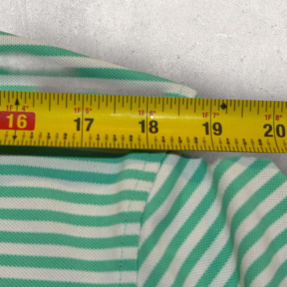 Cutter & Buck Glenlivet Scotch Polo Shirt Large Green Striped Short Sleeve Golf - Picture 11 of 11